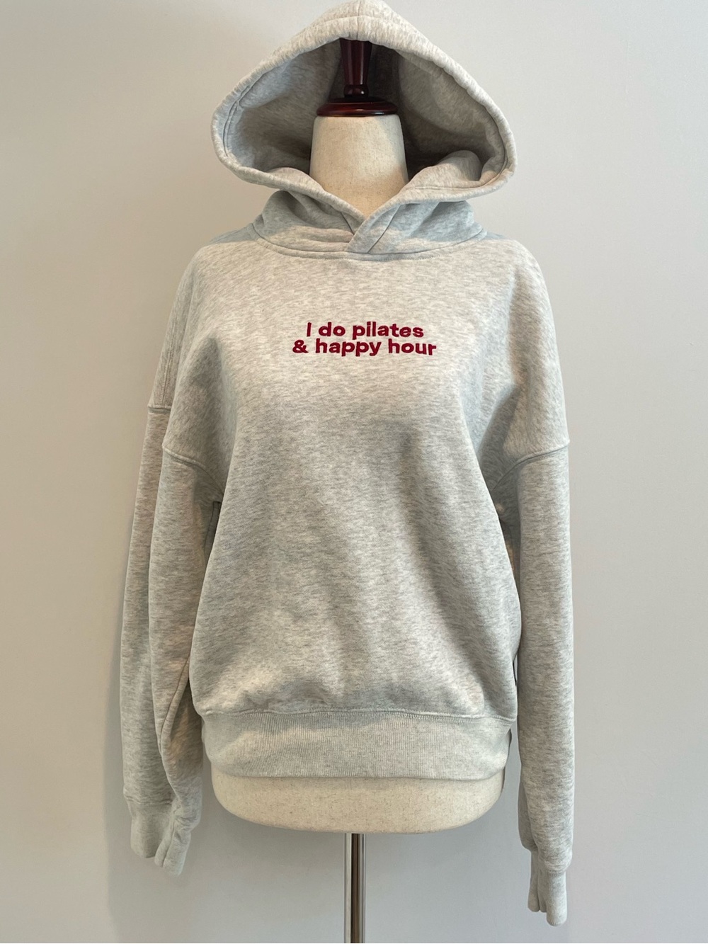Abercrombie & Fitch "I Do Pilates & Happy Hour" Graphic Hoodie - size Small